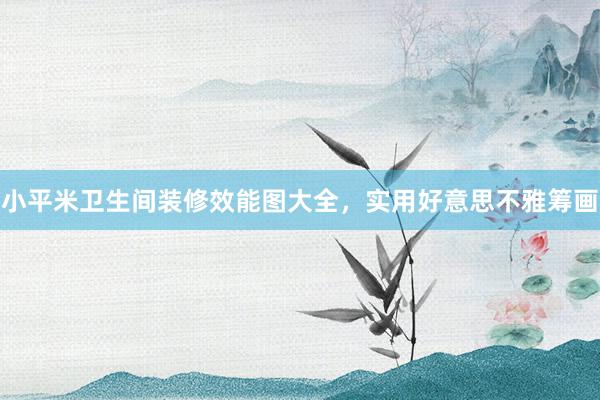 小平米卫生间装修效能图大全，实用好意思不雅筹画